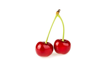 Cherry on white background