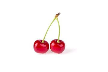 Cherry on white background