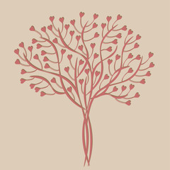 Fototapeta premium Decorative tree. No mesh, gradient, transparency used. Objects grouped and named in English.