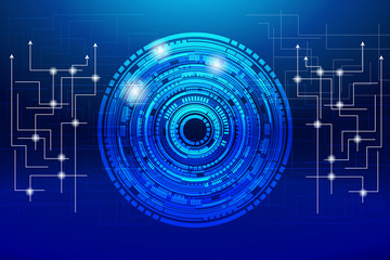 Obraz premium Blue Hi Technology Communication Modern Design Pattern Illustration Background