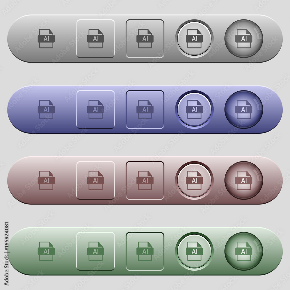 Poster AI file format icons on horizontal menu bars