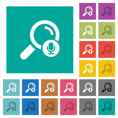 Voice search square flat multi colored icons