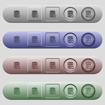 Database transaction commit icons on horizontal menu bars