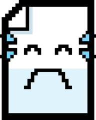 Crying 8-Bit Cartoon Paper