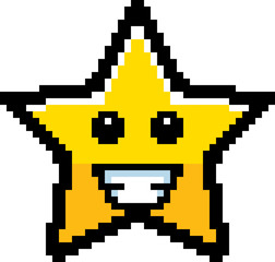 Obraz premium Smiling 8-Bit Cartoon Star