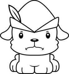 Cartoon Angry Robin Hood Puppy