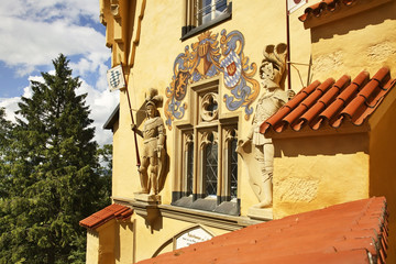 Fototapeta na wymiar Hohenschwangau Castle (Schloss Hohenschwangau) at Hohenschwangau village. Bavaria. Germany