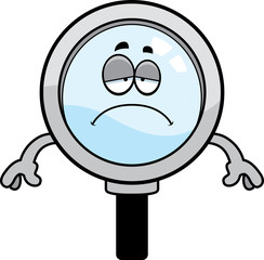 Sad Cartoon Magnifying Glass