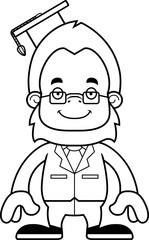 Cartoon Smiling Teacher Sasquatch