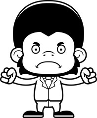 Cartoon Angry Businessperson Chimpanzee