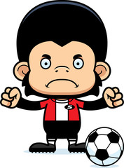 Cartoon Angry Soccer Player Chimpanzee