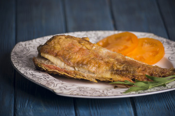 Red fried sea bass