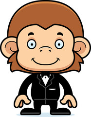 Cartoon Smiling Groom Monkey