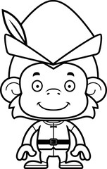 Obraz premium Cartoon Smiling Robin Hood Monkey