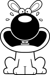 Scared Cartoon Rabbit