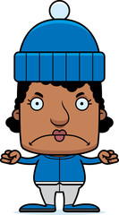 Cartoon Angry Winter Woman