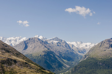 St. Moritz, Bernina, Piz Bernina, Val Bernina, Val Roseg, Muottas Muragl, Engadin, Oberengadin, Alpen, Wanderweg, Sommer, Graubünden, Schweiz