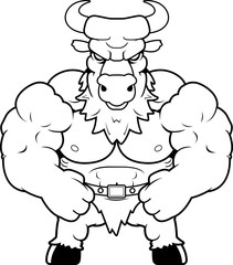 Cartoon Muscular Minotaur