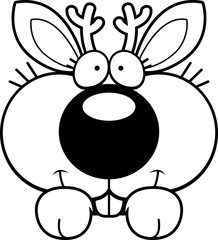 Cartoon Jackalope Peeking
