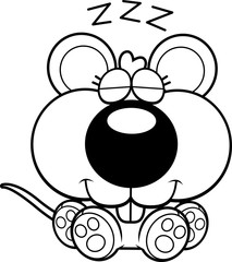 Cartoon Baby Mouse Napping