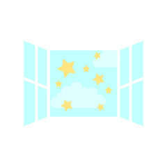 window with clouds sky isolated icon
