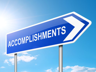 Accomplishments sign concept.