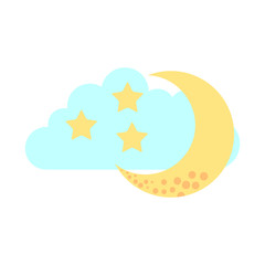 cloud sky with mon and stars