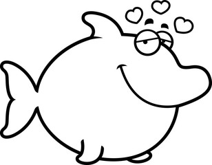 Cartoon Dolphin in Love
