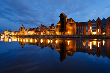 Night cityscape of Gdansk