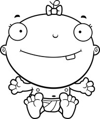 Cartoon Baby Girl Smiling