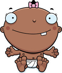 Cartoon Baby Girl Smiling