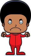 Cartoon Angry Boy In Pajamas