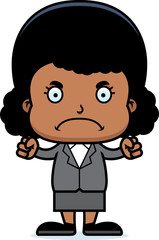Cartoon Angry Businessperson Girl
