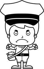 Cartoon Angry Mail Carrier Boy