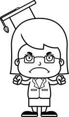 Cartoon Angry Teacher Girl