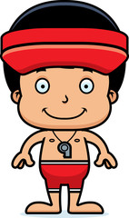 Cartoon Smiling Lifeguard Boy