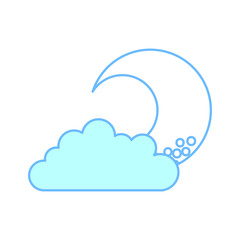 cute moon with cloud