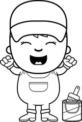 Cartoon Painter Celebrate