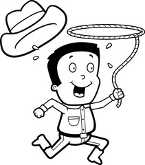 Cartoon Cowboy Lasso