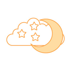 cloud sky with mon and stars