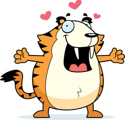 Cartoon Saber-Toothed Tiger Hug