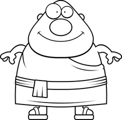 Happy Cartoon Buddhist Monk