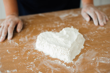 Chef preparing dough - cooking process