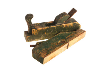 Handcrafted plane on white background