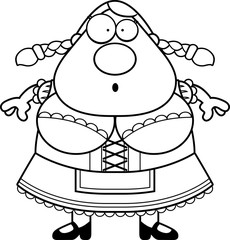 Cartoon Oktoberfest Woman Surprised