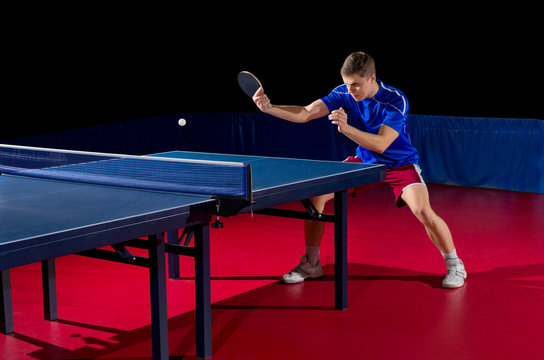 Young man table tennis player
