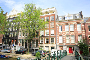 Historic downtown in Amsterdam, The Netherlands