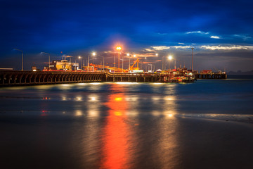 Fototapeta na wymiar Ferry Pier on night 