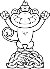 Cartoon Monkey Bananas