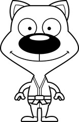 Cartoon Smiling Karate Kitten